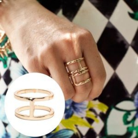 GOLD double band ring (listing is for one ring) - Picture 1 of 5